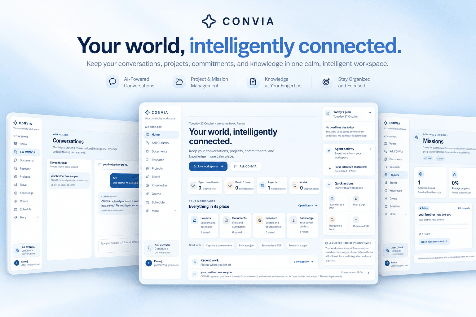 CONVIA intelligent continuity workspace preview